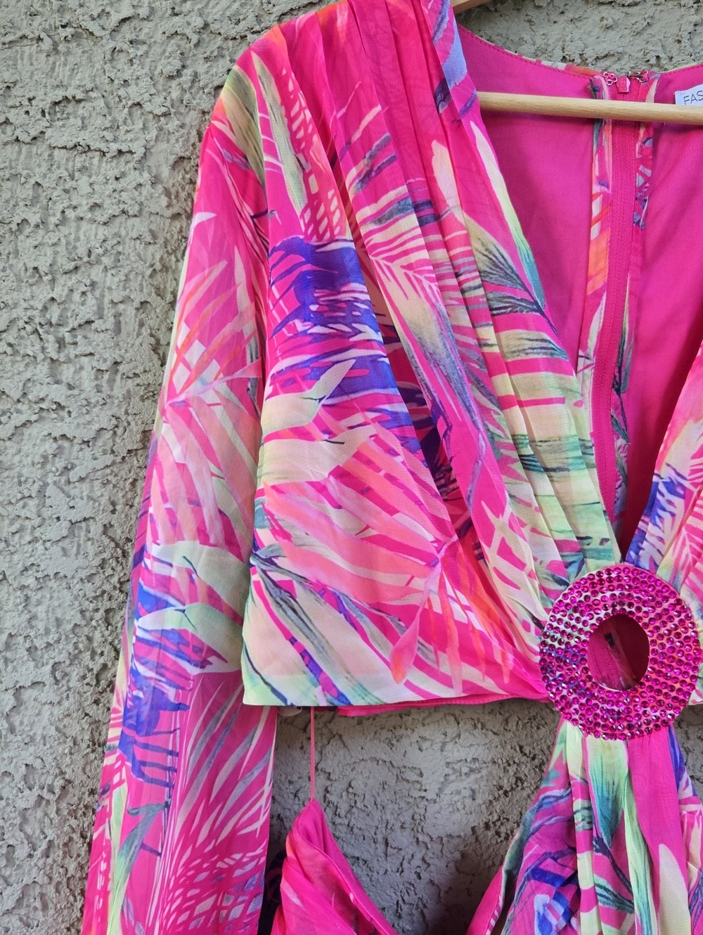Fashion Nova Tropical Cutout Maxi Dress in Pink & Multicolor - Picture 3 of 12